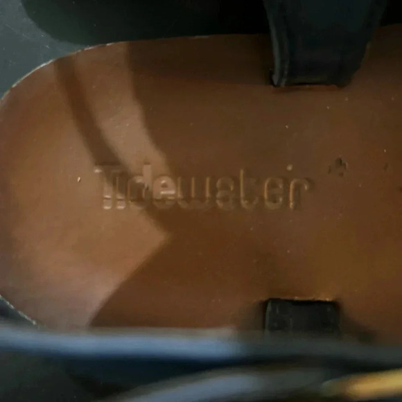 Tidewater sandals, blue with golden embellishment side buckles, size 8.5 - Picture 4 of 4